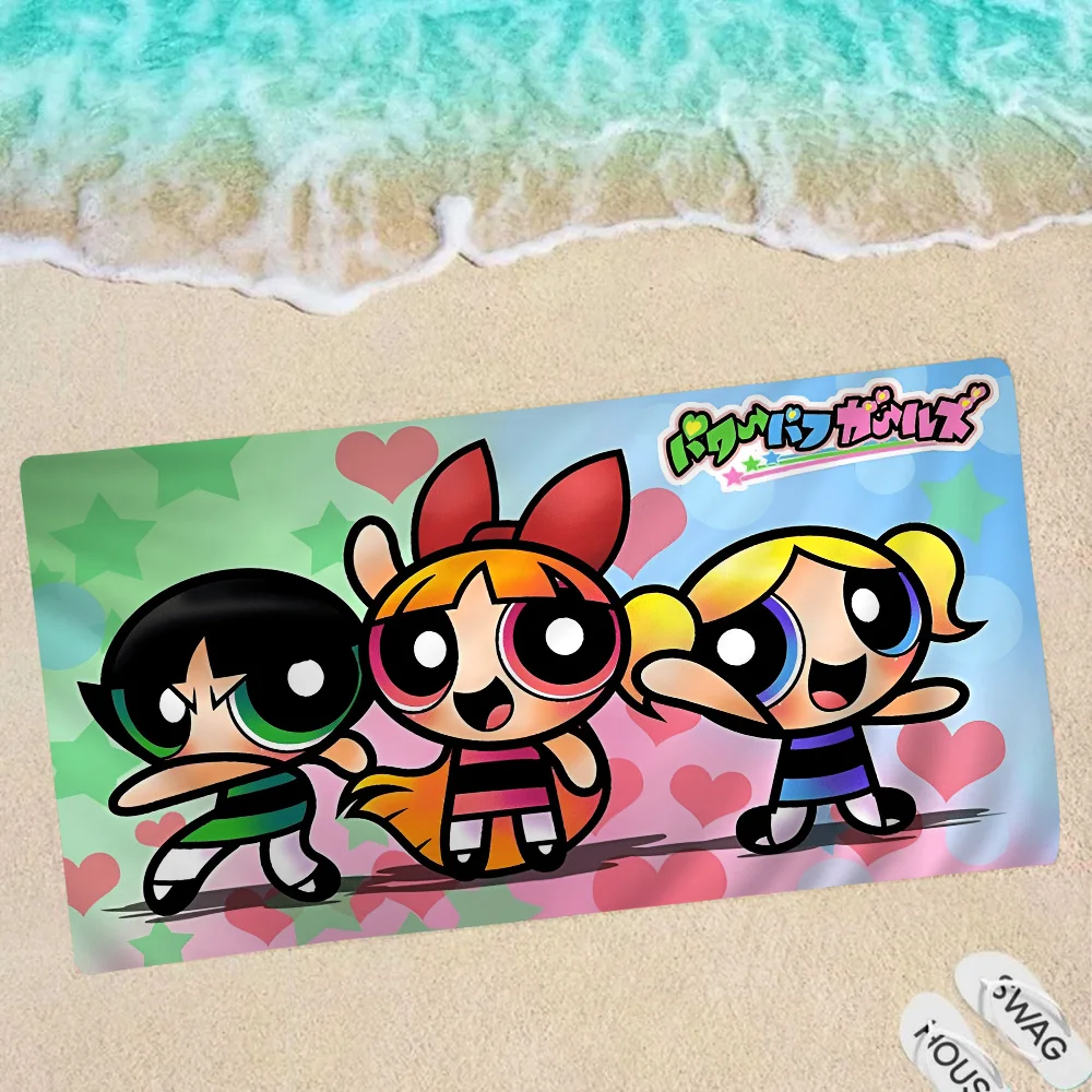 P-Powerpuff-GirlS Big Microfiber Beach Towels Quick Dry Towel Sand Beach Towels Pool Towel For Travel Swim Pool Yoga