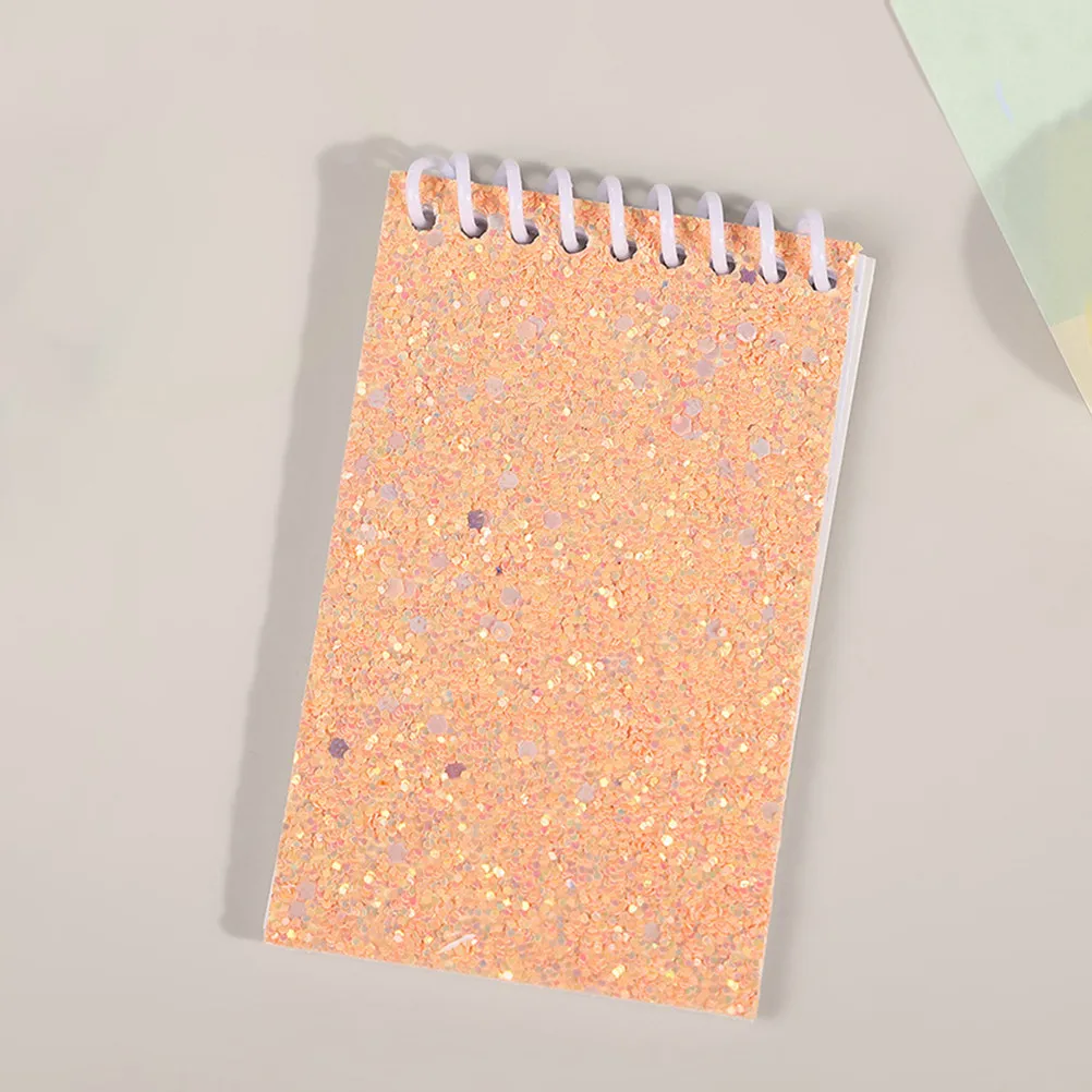 6Pcs Fashionable Sequin Covered Steno Pad Compact Blank Notebook Lightweight Portable for Note Taking Sketchbook Planner Diary