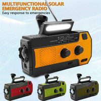 Multifunctional Solar Hand Crank Radio FM AM WB NOAA Weather Radio 2000/4000mAh USB Charging Emergency LED Flashlight Power Ban