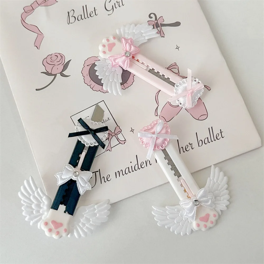 Mini Bowknot Style Utility Knife Cat Paw Compact Mail Knife Exquisite Lightweight Express Box Knife