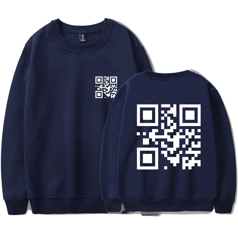 Custom QR Code sweater Custom Text and graphic sweater capless crewneck sweater funny pullovers sent content to me