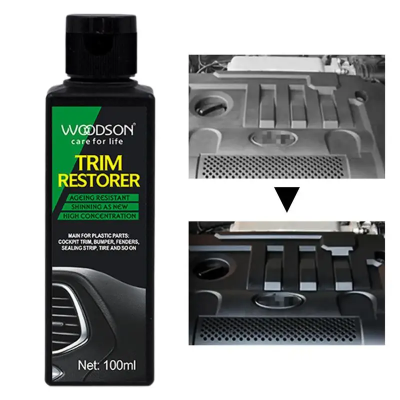 

Refurbish Agent For Car 100ml Refurbish Liquid For Automobile Parts Non Greasy Restorer For Black Auto Parts Portable