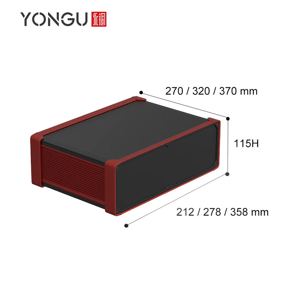 Yonggu Oem Custom Aluminium Sheet Metal Case Fabrication Equipment Enclosure Optional Handles 115H Aluminum Computer Chassis