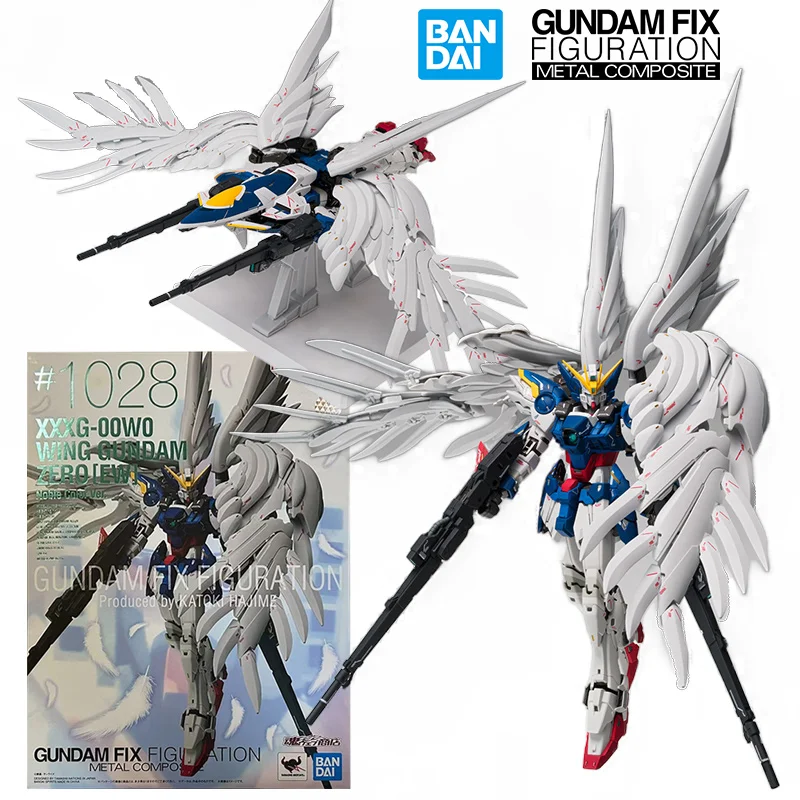 Bandai Gundam Fix Figuration Metal Composite Wing Gundam Zero Ew Noble Color Ver. 17Cm Anime Original Action Figure Model Toy