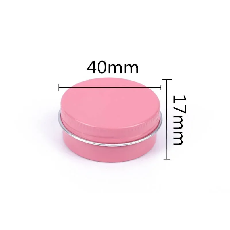 50 stks/partij Schroefdraad Aluminium Doos 15g Lege Tin Pot Kaars Potten Ronde Monster Pot Voor Gezichtscrème Lippenbalsem cosmetische Containers