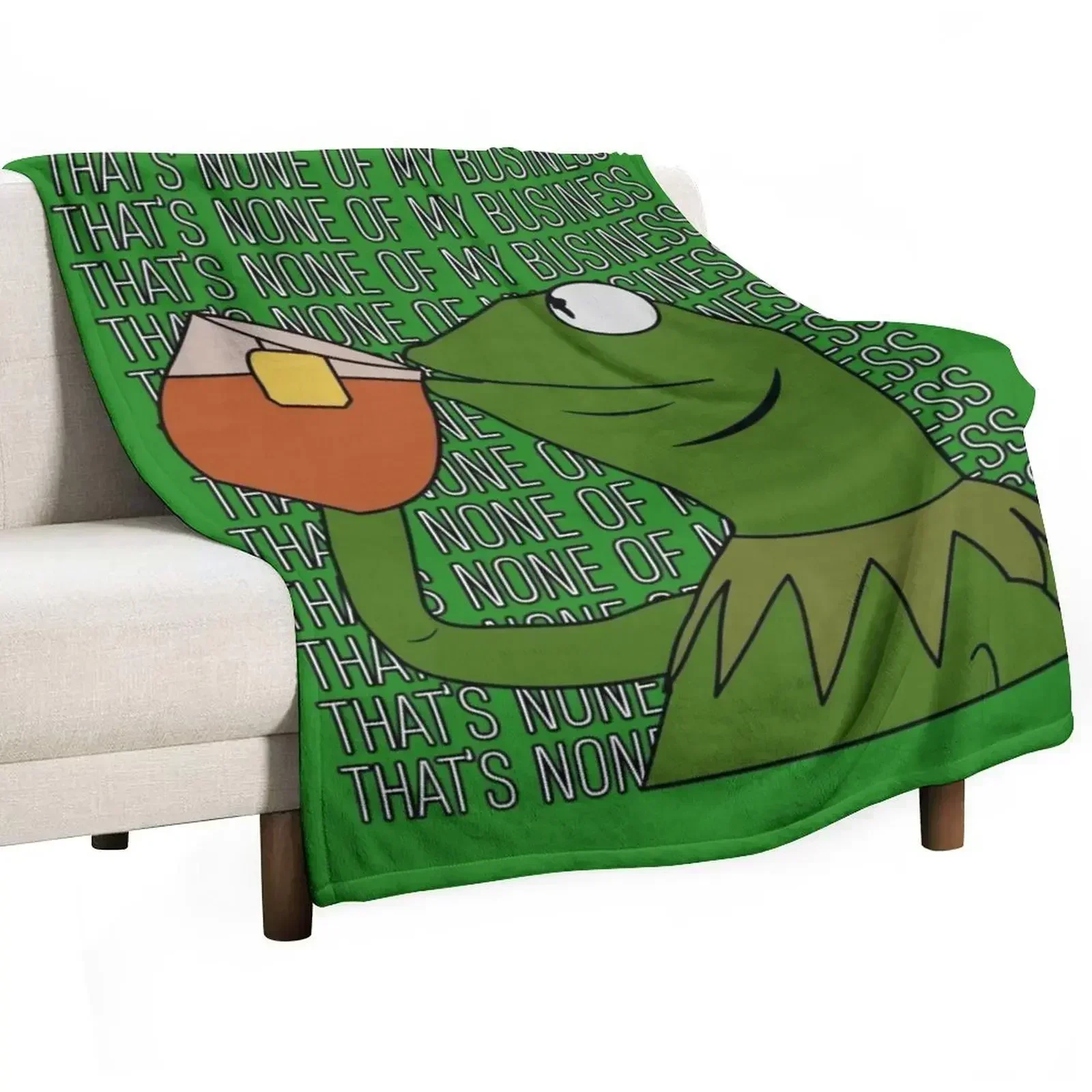Sipping Tea Meme King but That's None of My Business 2 Throw Blanket Sleeping Bag Multi-Purpose Picnic sofa bed Hairy Blankets
