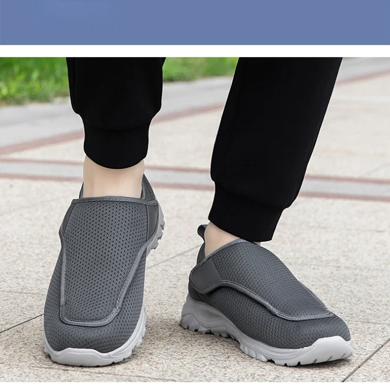 XIHAHA Extra Wide Men Women Diabetic Shoes Adjustable Walking Shoe for Elderly Orthopedics Wide Feet Swollen Couple Sneaker