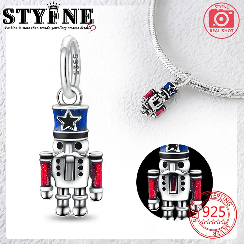 

Travel Hobbies 2025 Beads 925 Sterling Silver Moveable Nutcracker Dangle Openable Mouth Charm Women's Jewelry DIY Gift