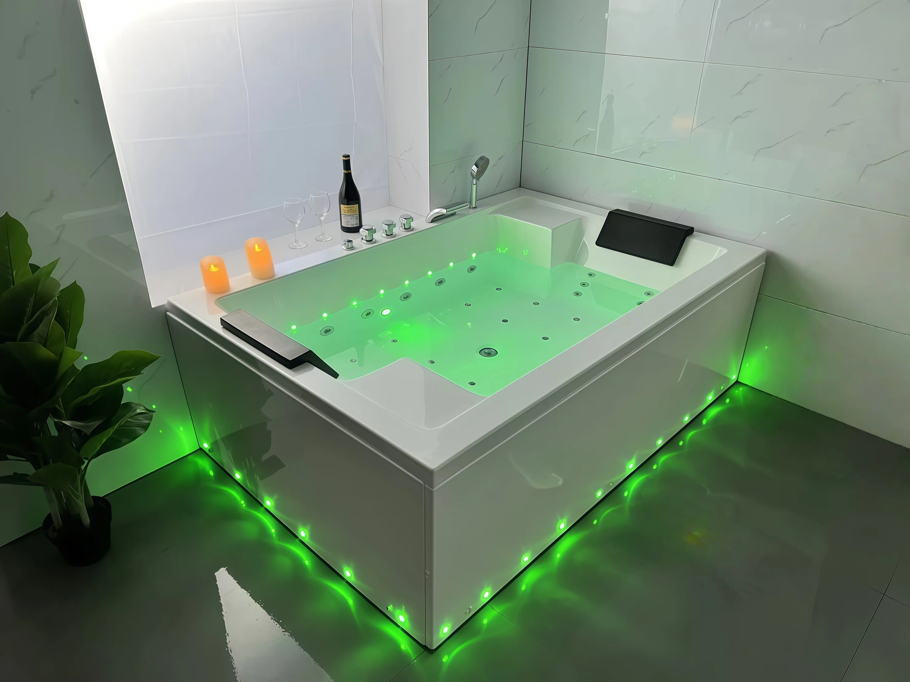 2 Person Big Jet-Activated Acrylic Spa Massage Bathtub Adult Luxury Whirlpool Jetting System Bathtubs & Whirlpools for Bathroomp