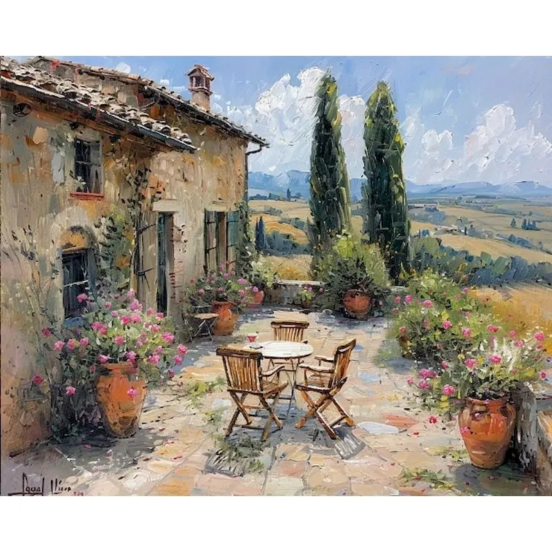 

GATYZTORY Paint By Number House Hand Painted Painting Art Drawing On Canvas Gift DIY Pictures By Numbers Street Kits Home Decor