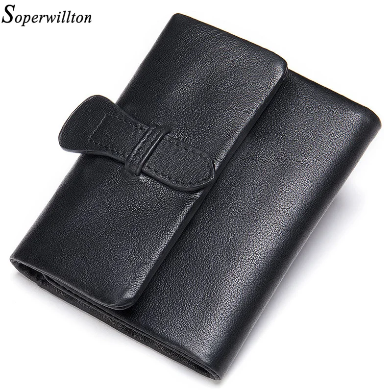 

2024 New Genuine Leather Women Wallet Purses Coin Purse Female Portomonee Rfid Walet Lady Short Money Bag Hasp Card Holder Solid