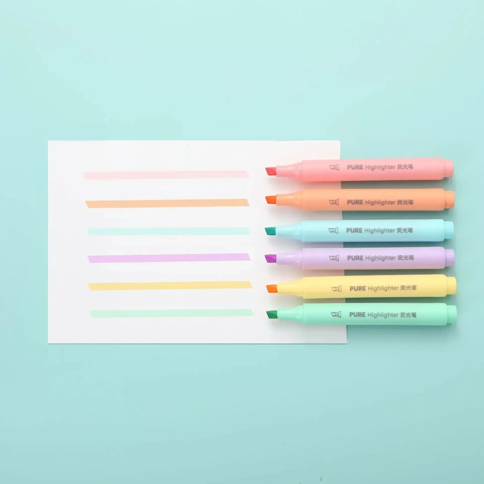 6Pcs/set Pastel Color Macaron Highlighter Pen Marker Pens Fluorescent Pen Drawing Highlighters Cute Stationery School Supplies