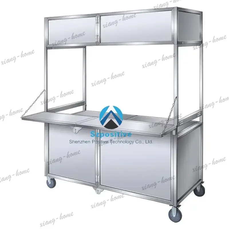 PG custom.European Iron Stall Carts Movable Night Market Outdoor Promotional Food Carts Bazaar Floats Stalls Net Red Trolley