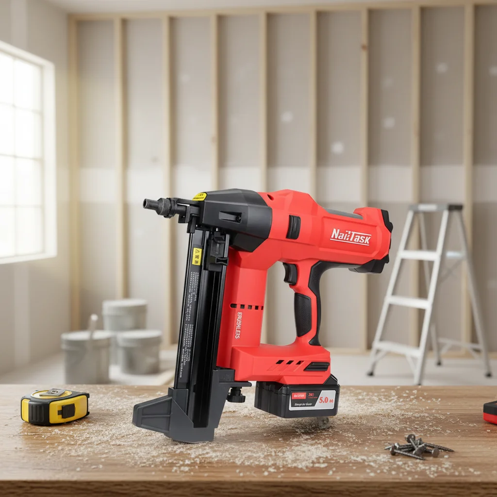 DCCN100x2 Industrial Stainless Steel Cordless Electric Nail Gun with 5.0AH Battery Nailer for Roofing Concrete Nail Gun