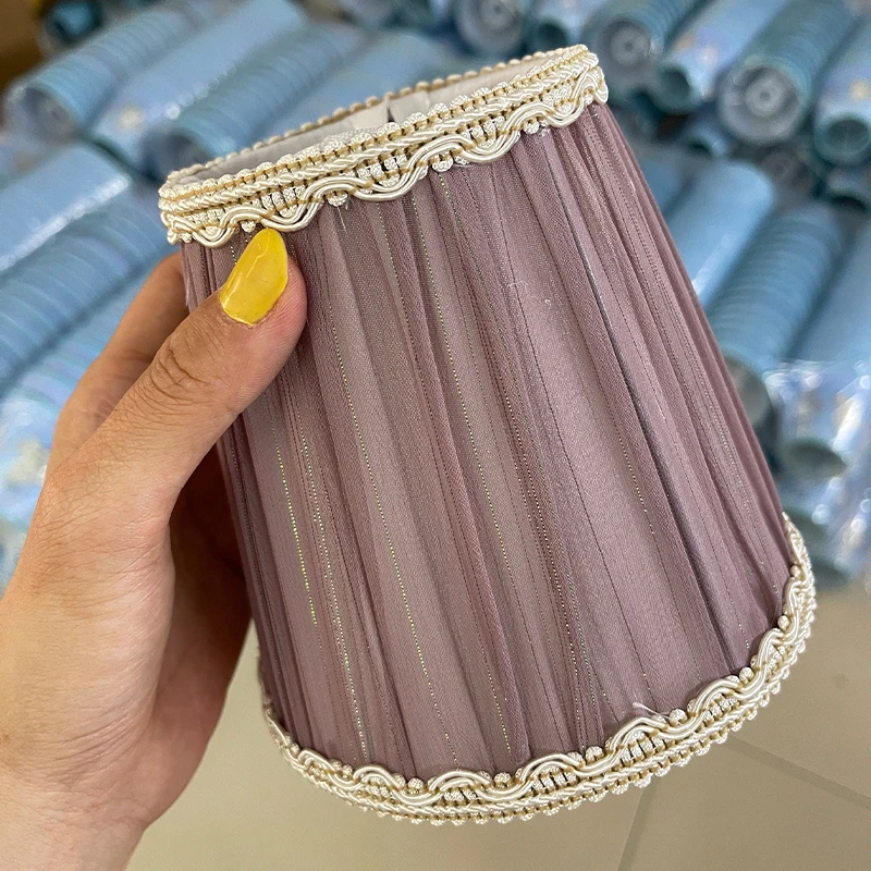 Clip On/Meson Type Cloth Chandelier Lamp Shade DIY Retro Wall Lamp Cover Modern Minimalist Fabric Bedroom Hotel Table Lampshade 2