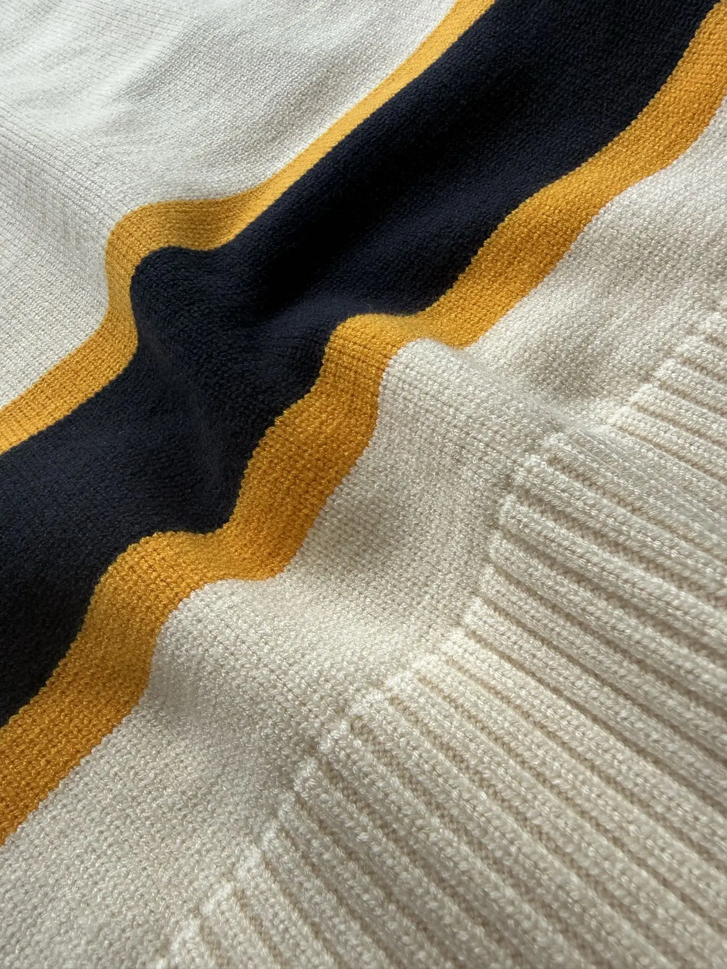 UNDEFEATED Five-Strike Colorblock Varsity Sweater | Heavyweight Hand-Stitched Knit Pullover | Soft Streetwear Jumper view 6