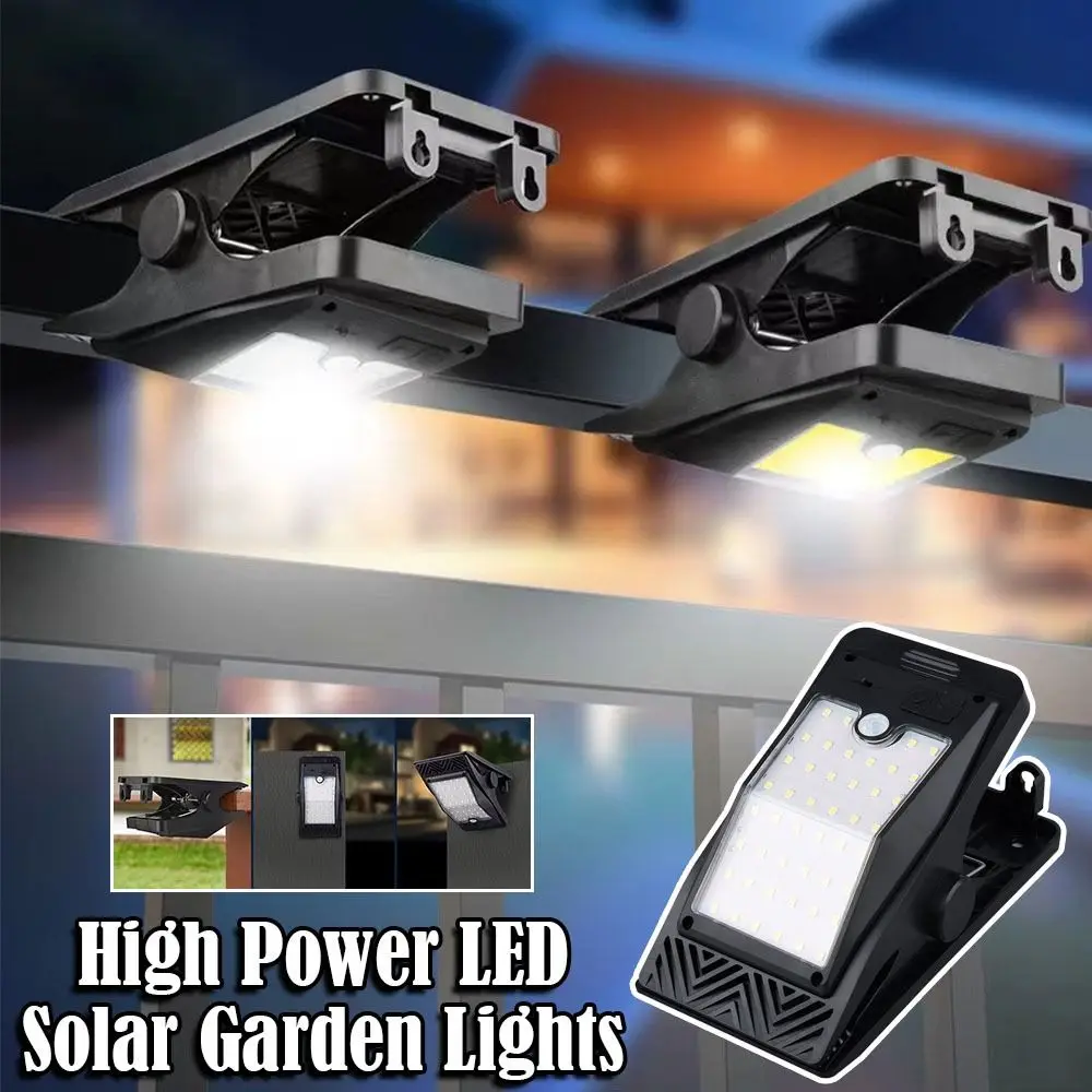 Energy Saving Waterproof Solar Clip Light High Power 3 Modes LED Solar Garden Lights Motion Sensor Lamp Fence Street Landscape
