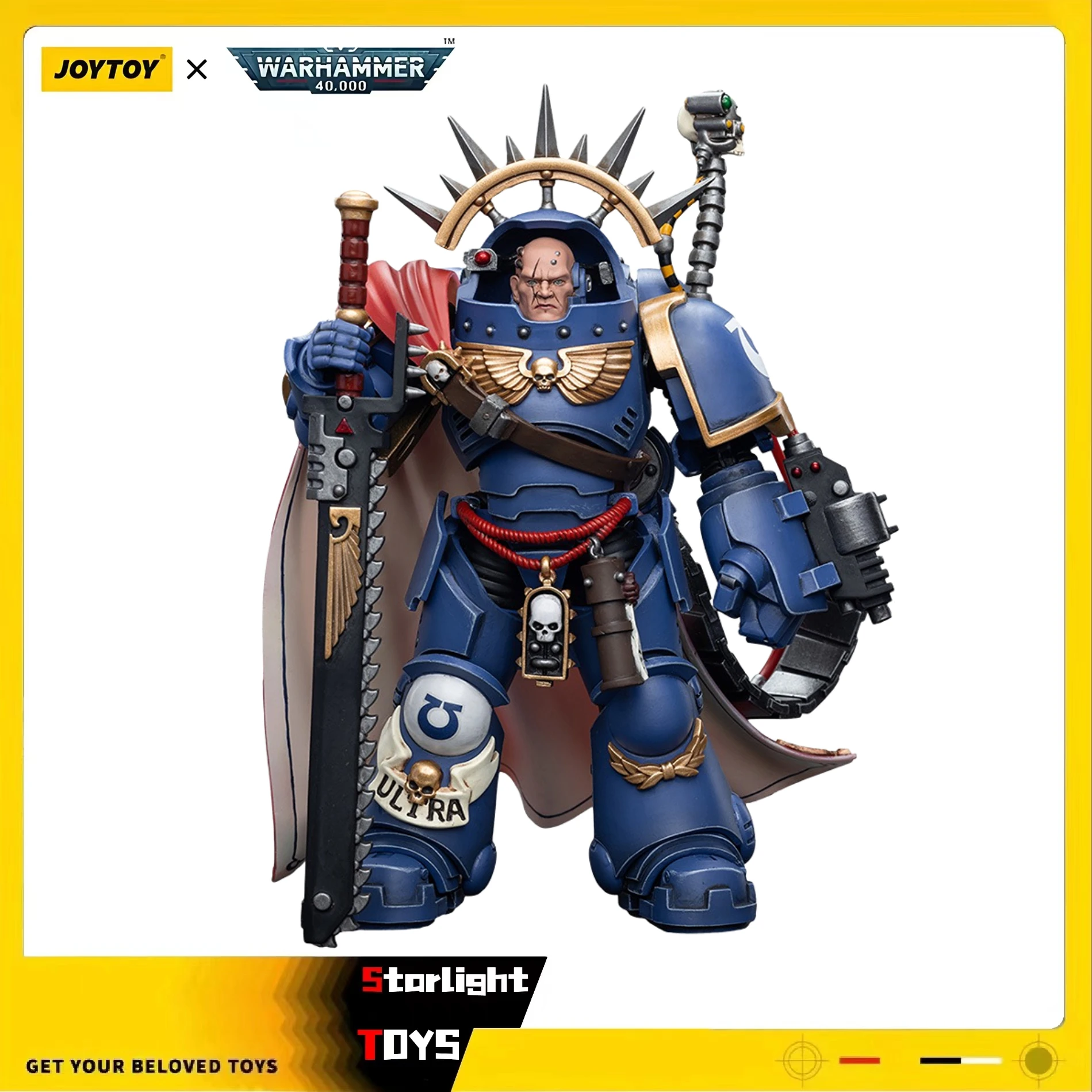 

JOYTOY 1/18 Action Figure Warhammer 40K Ultramarines Captain in Gravis Armour Model Toy Doll