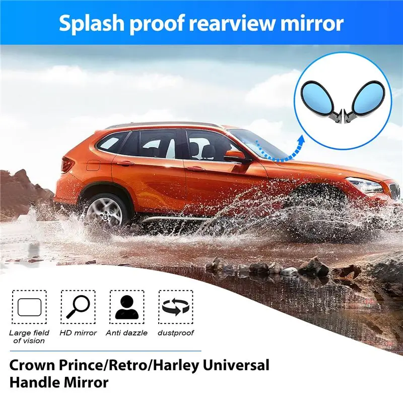 California Style Left & Right Car Classic Retro Door Wing Side Mirror Rearview Vintage Matte Universal Carbon Fiber Look