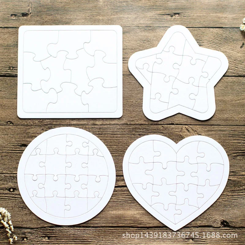 

Heat Transfer Printing White Mold Filled Paper Puzzle For Children Diy Drawing Graffiti Blank Puzzle Board Early Education Puzzl