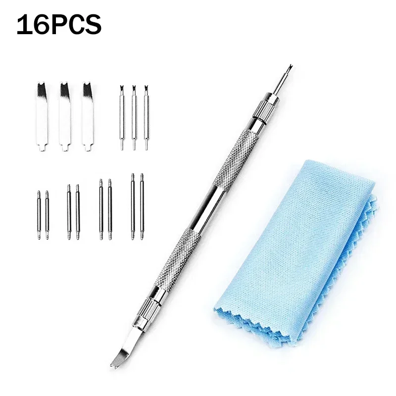 

16pcs Replace Watch Band Spring Bar Set Repair WristWatch Strap Spring Pine Needle Bar Filed Pin Accessory Removal Tool NH35 36