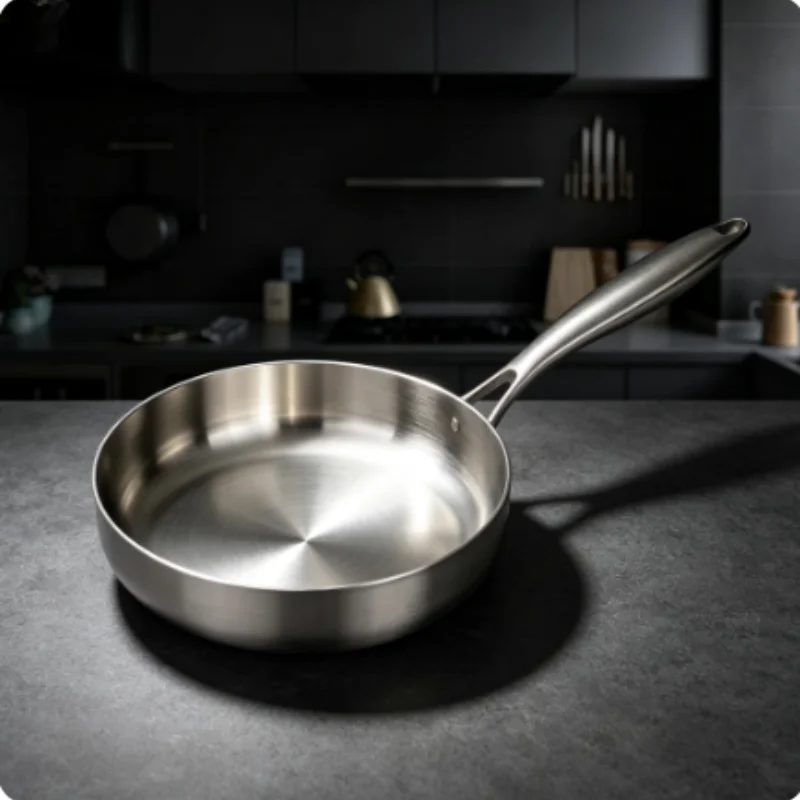 316 Stainless Steel Uncoated Wok, Household Cooking Pan Compatible with Gas & Induction Stoves Kitchen Cookware