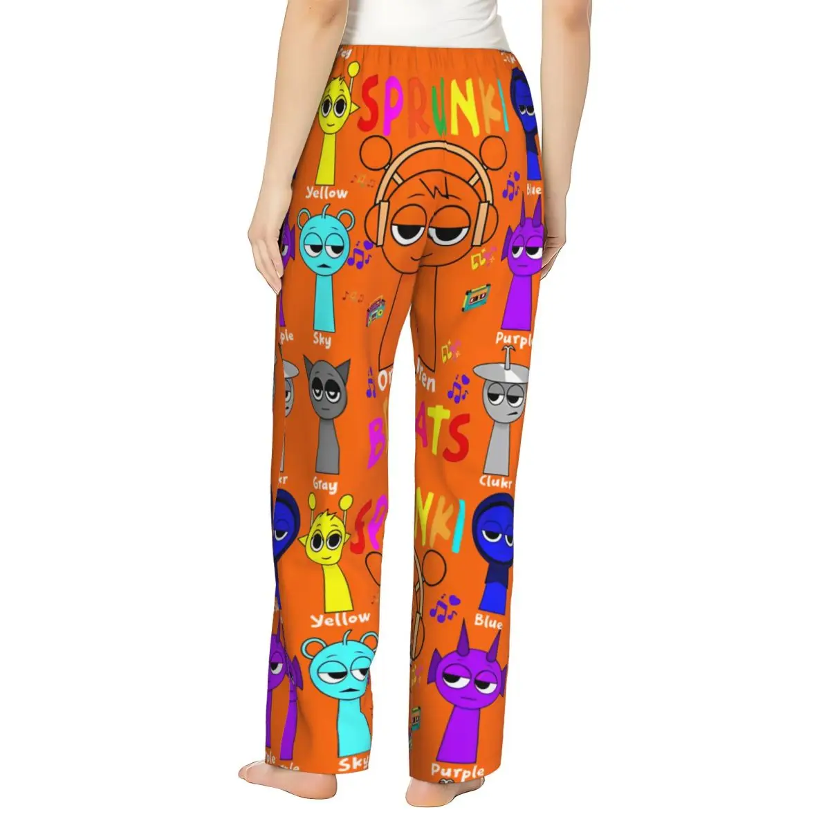 Sprunki Kid Gaming Girl's Loungewear pants Loose-Fit Pajama Pants Home Sleep Bottoms view 3