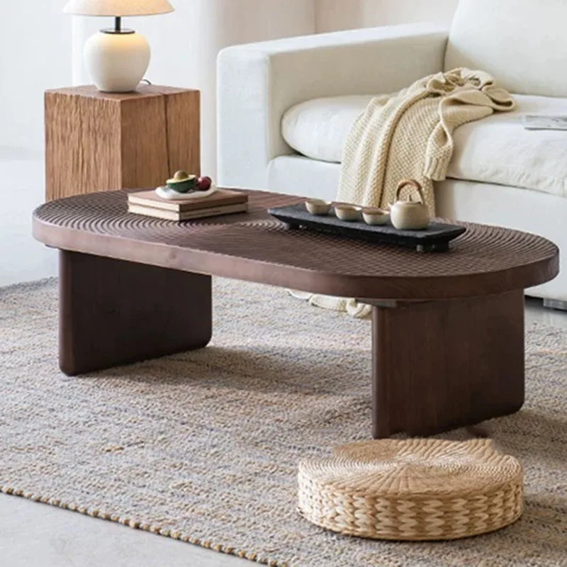 Living Room Decoration Coffee Table Wood Modern Designer Aesthetic Side Table Clear Minimalist Mesa Auxiliar Salon Furniture
