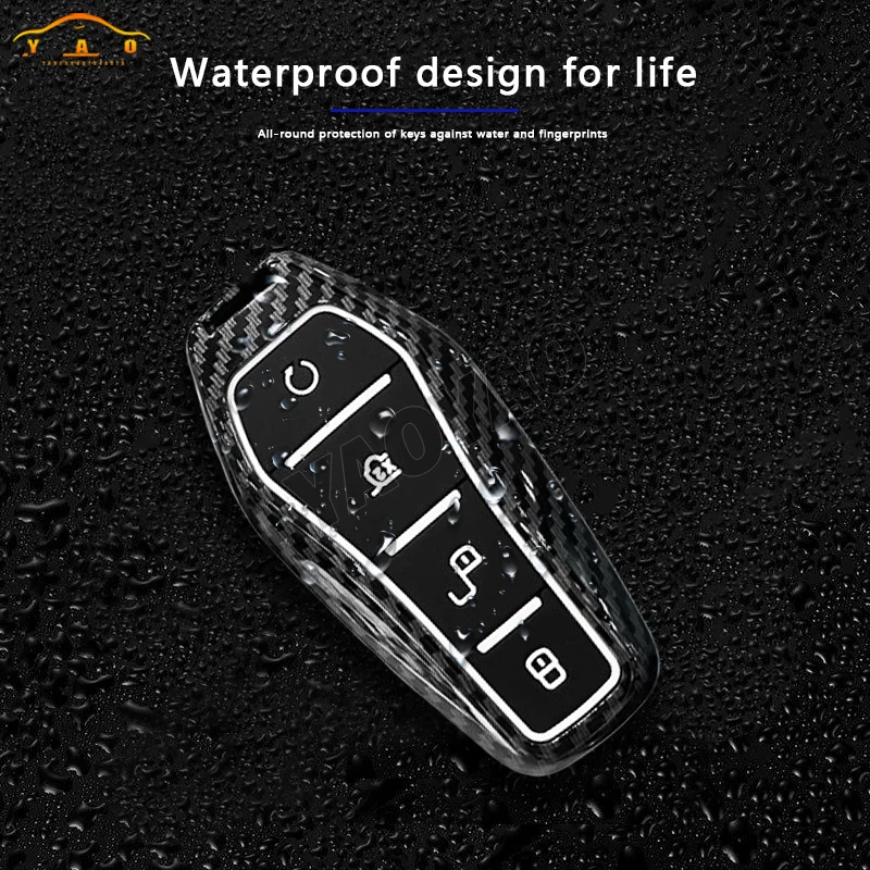 ABS Carbon fiber Remote Car Key Case For BYD Qin Song Plus Chazor Dmi Tang Han Dmp ATTO3 Seal U Dolphin EV