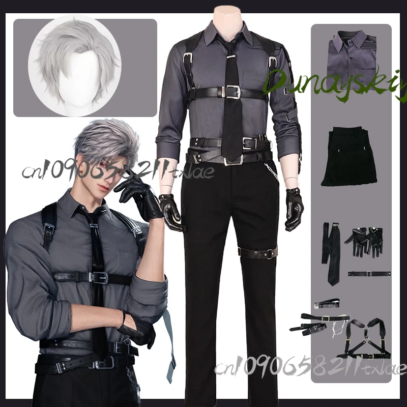 Cosplay Sylus/Xavier/Zayne/Rafayel Cosplay Costume Wig Love and Deepspace Women Men Shirt Pants Belt Convention Handsome Suit