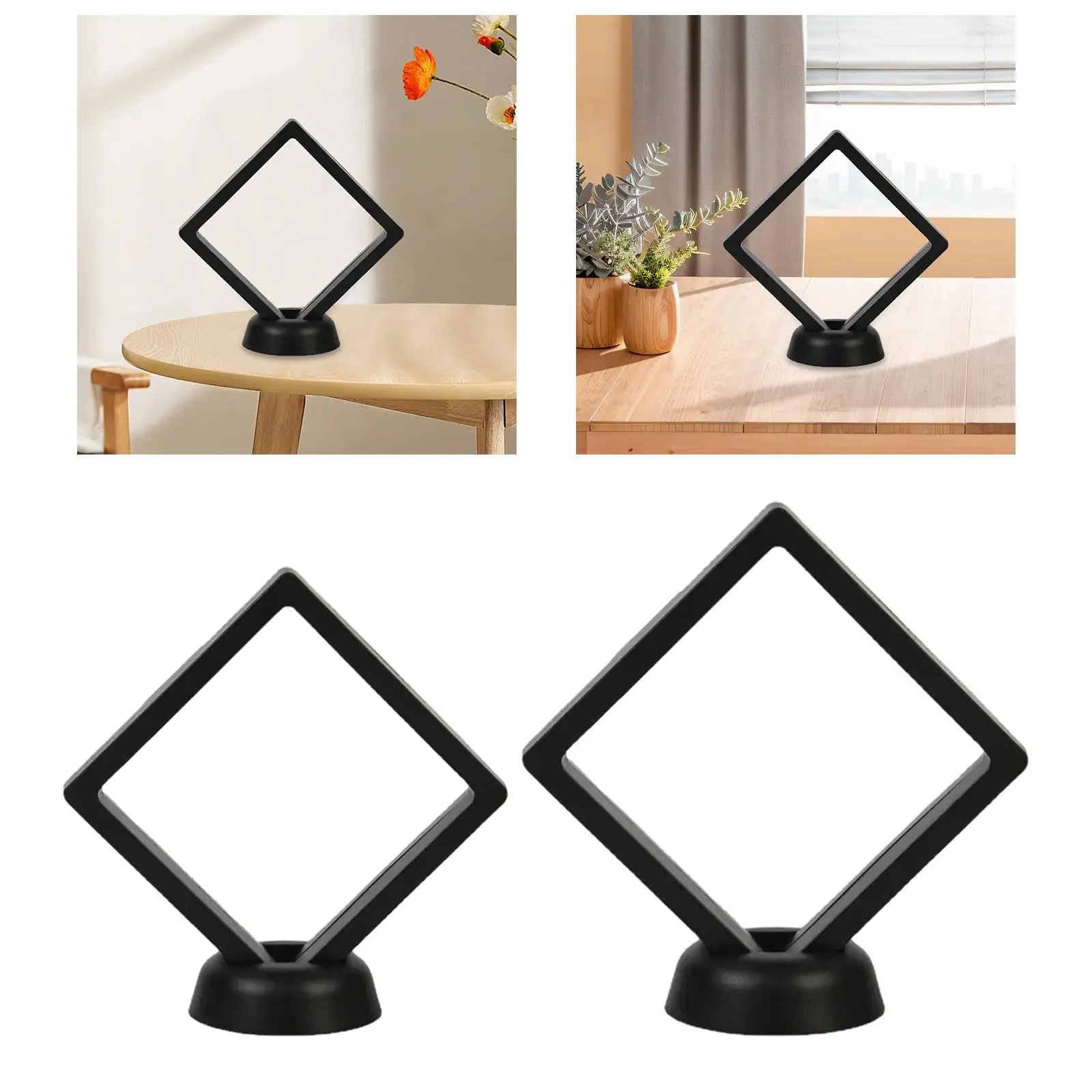 4 Pieces Floating Frame Display Holder, Transparent Floating Frame Display Case