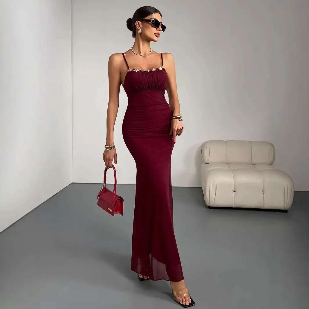 

of Goddess Temperament, Sexy Camisole Dress, Children's Summer 2025 New Collection, Waist Cinching, Slim Fit, Slimming and Hip