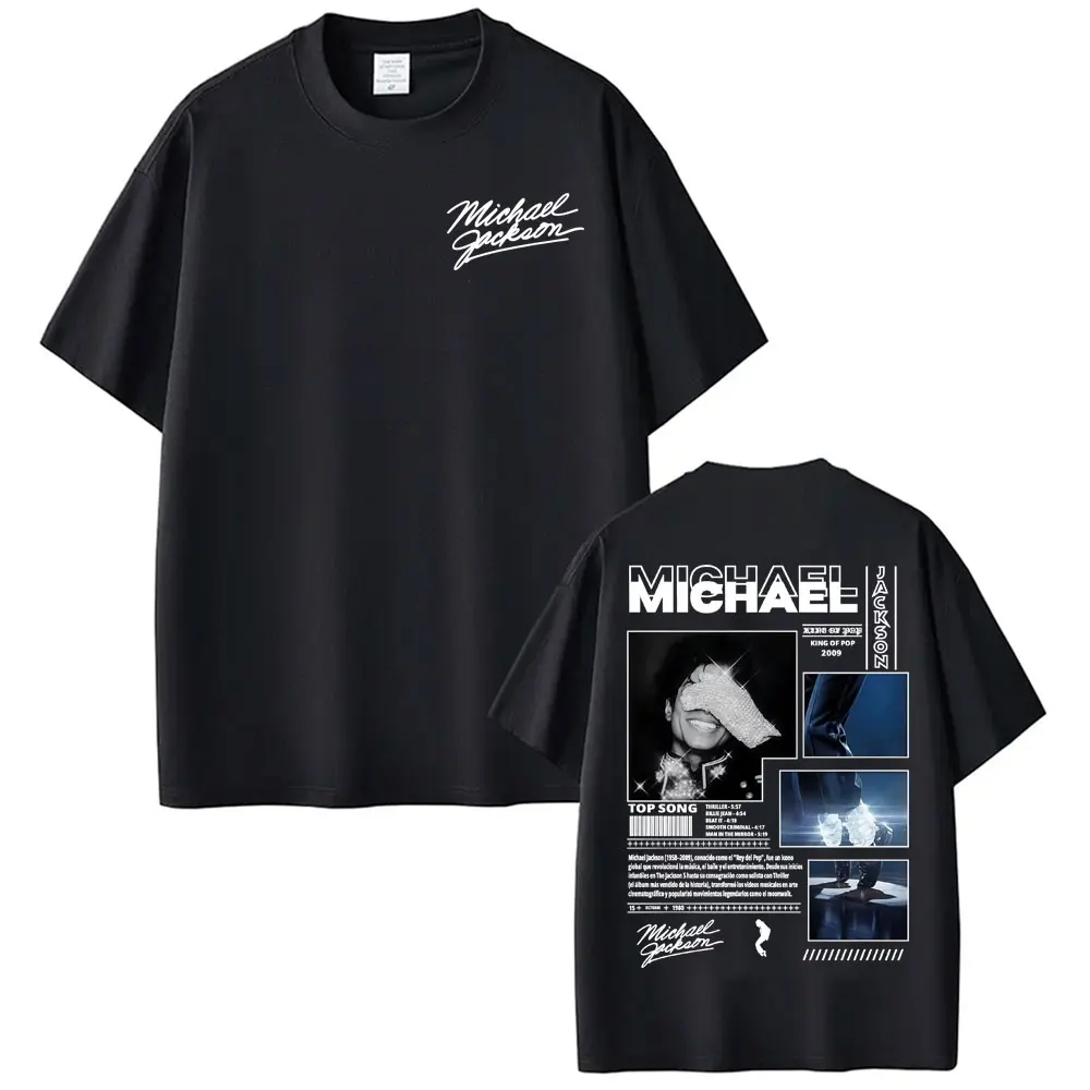 Michael Jackson King of Pop World Tour Cover T-Shirts für Männer und Frauen, modisches klassisches übergroßes T-Shirt, Sommer-Tops, Streetwear-T-Shirt