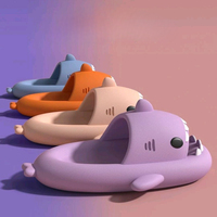 New Summer Shark Slippers Women Slides Men Flip Flops Home Anti-Skid Flat Shoes Outdoor Beach Couple Funny Sandal Soft Flip Flop