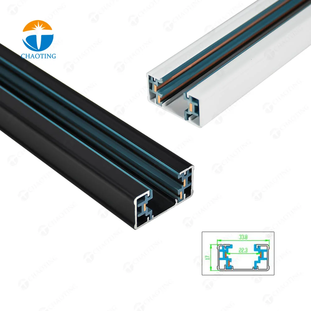 High Quality Modern 1m 2m 3 Wires Line System Adjustable LED COB Lighting Spotlight System Aluminum 3line Track Light Track Rail