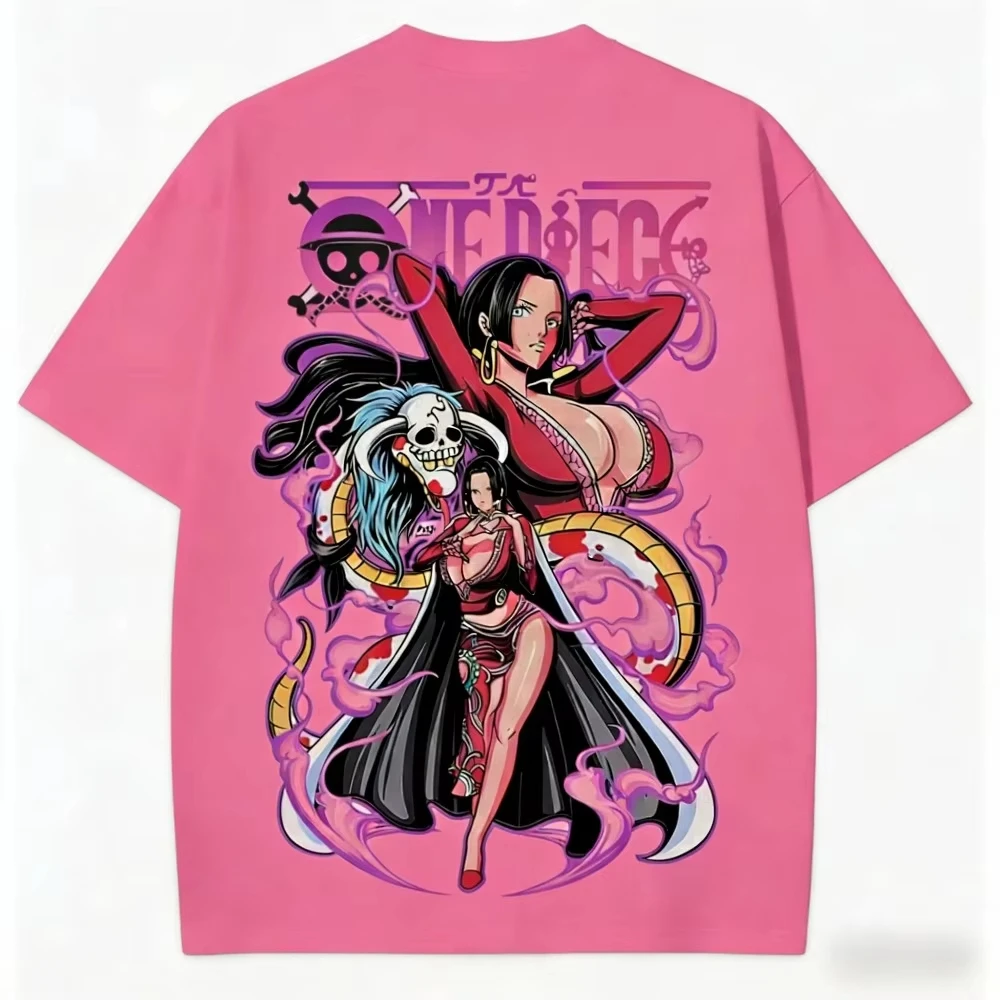 One Piece Boa Hancock Unisex T-shirt 2026 Summer New Popular Anime Double-sided Printed Casual Parent-child Short Sleeved Top