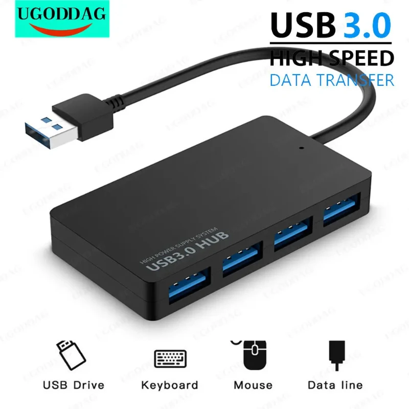 1pc High Speed USB 2.0/3.0 HUB Multi USB Splitter 4 Ports Expander Multiple USB Expander Computer Accessories For Laptop PC