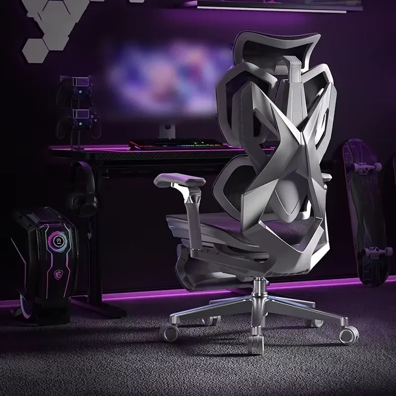

【CHIMU HOME】 Height Adjustable Lifting Gaming Chair for Gamer Computer Ergonomic PU Mesh Chair with Footrest