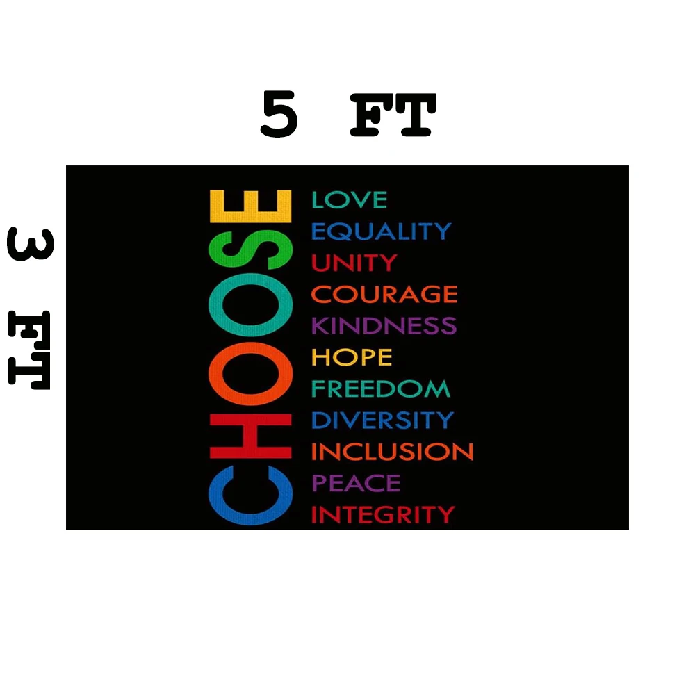 Flagicts 100% Polyester Choose Love Equality Flags