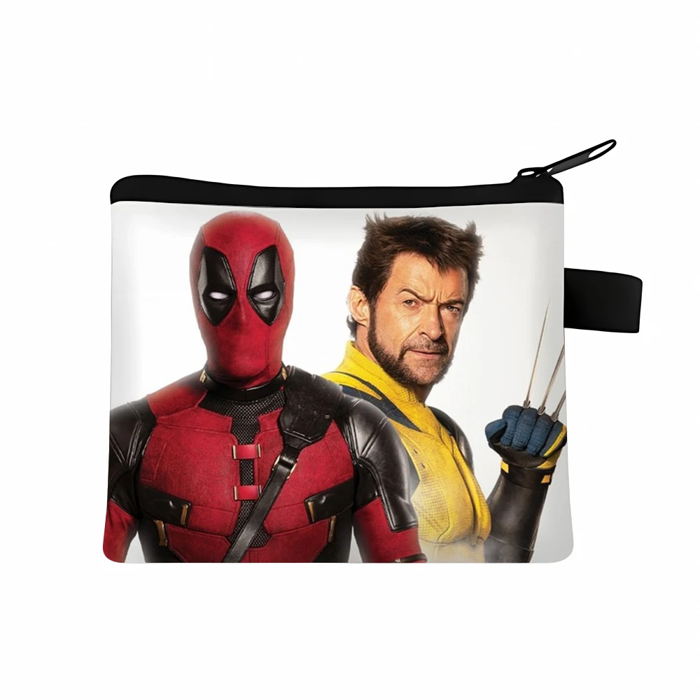 Portfel Deadpool Wolverine dla Disney Movie Cartoon drukowana portmonetka BankCard przenośna pamięć masowa w biurze dla dorosłych Mini torba Anime