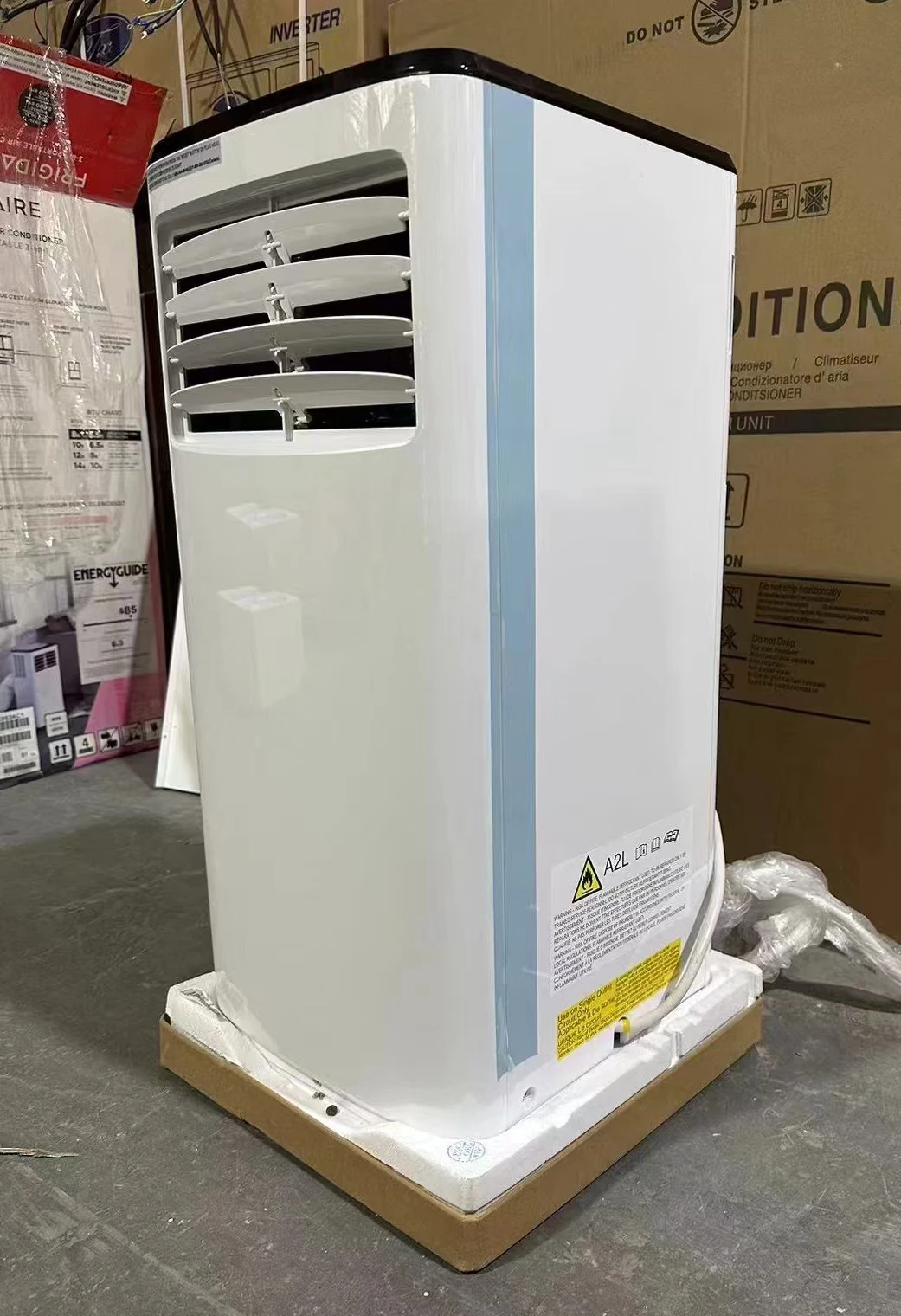 Venta caliente Stock 110v 60hz 1.0 HP Aire acondicionado portátil 7000 Btu 9000 Btu Aire acondicionado portátil móvil
