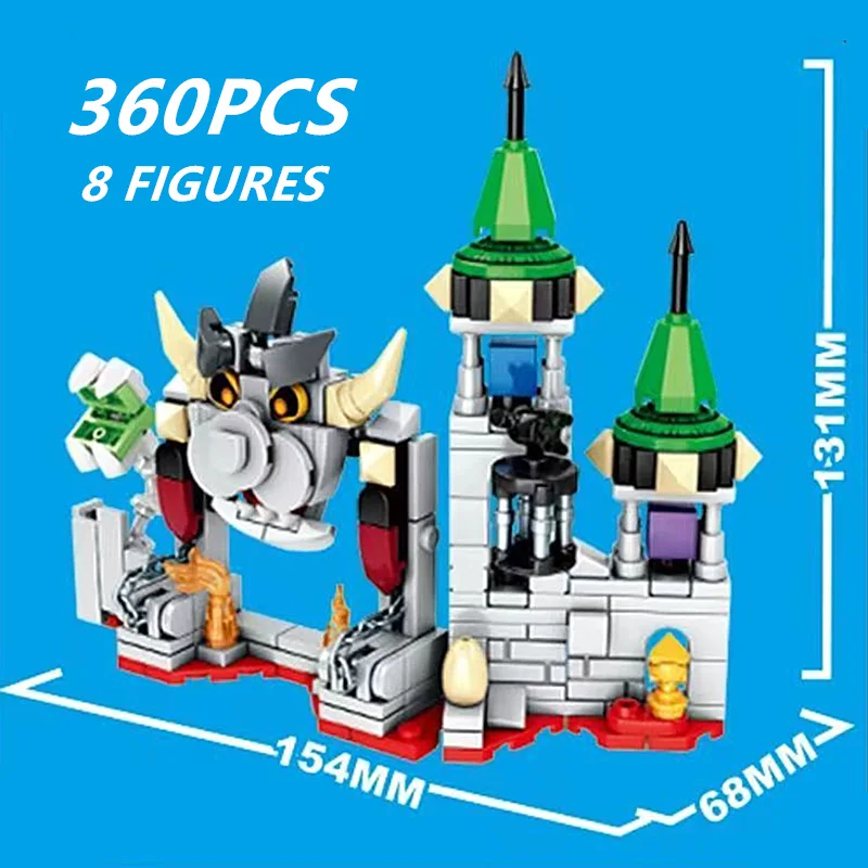 Miniso Boss Battle Mario Castle Mushroom Game Super Brother Battle Model Building Block Bricks Gift Set Kid Children