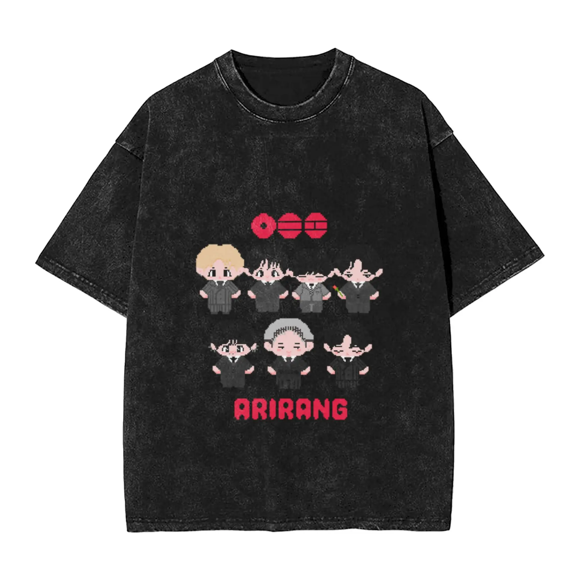 ARIRANG PIXEL CHIBI BABIES Retro Trendy A Vintage Oversized T-Shirts
