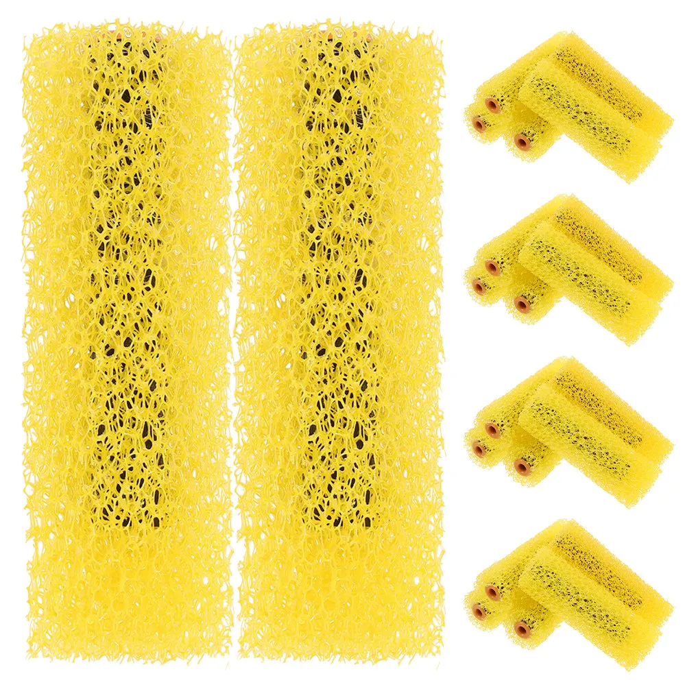 40pcs Paint Roller Sponge Material Wall Painting Tool Large Area Exterior Decoration Elastic Design Pattern Effect Yellow Wall
