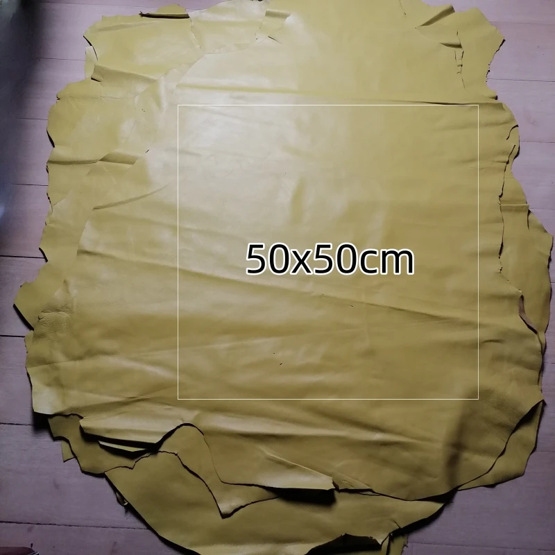 0.9/1.2mm Lemon Yellow Sheepskin. First Layer Leather. Real Leather Fabric. Manual DIY For Soft Bag. Inside. Whole Sheepskin
