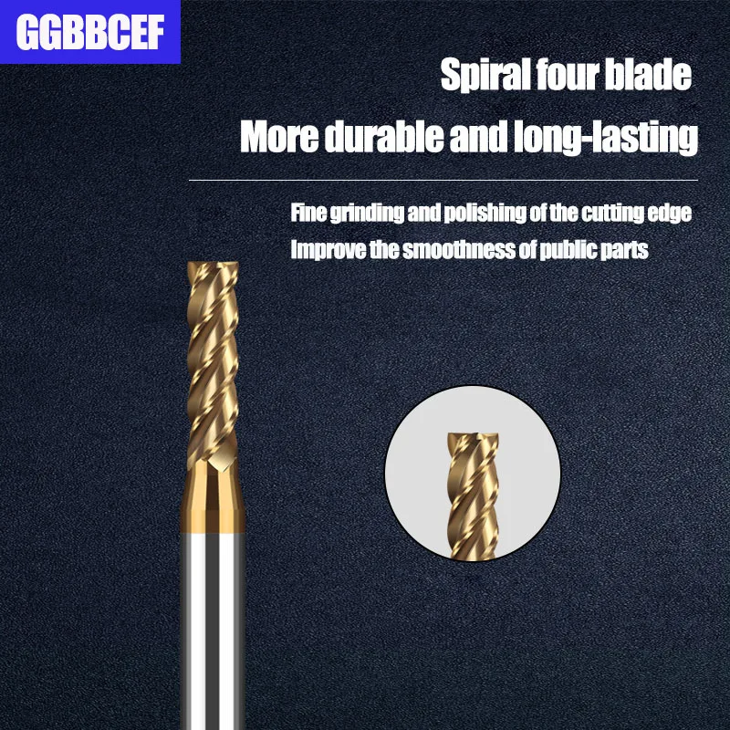 2/4/3 Flute Tungsten Steel Carbide End Mill Extend CNC Milling Cutter for Aluminum Metal Steel Milling Cutter Tools 0.3-4mm