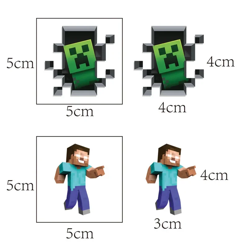 بلدي العالم لعبة ملصق Minecraft الأصلي ملصقات الوشم ستيف الزاحف الشكل الكرتون بكسل أنيمي لعب للأطفال هدايا عيد ميلاد
