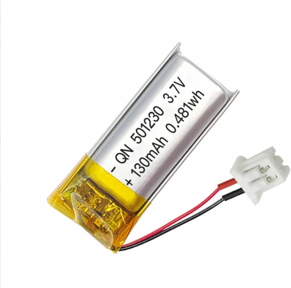 3.7V 130mAh 501230 PARA Batería Recargable Lipo + Conector JST 1.25mm 2pin