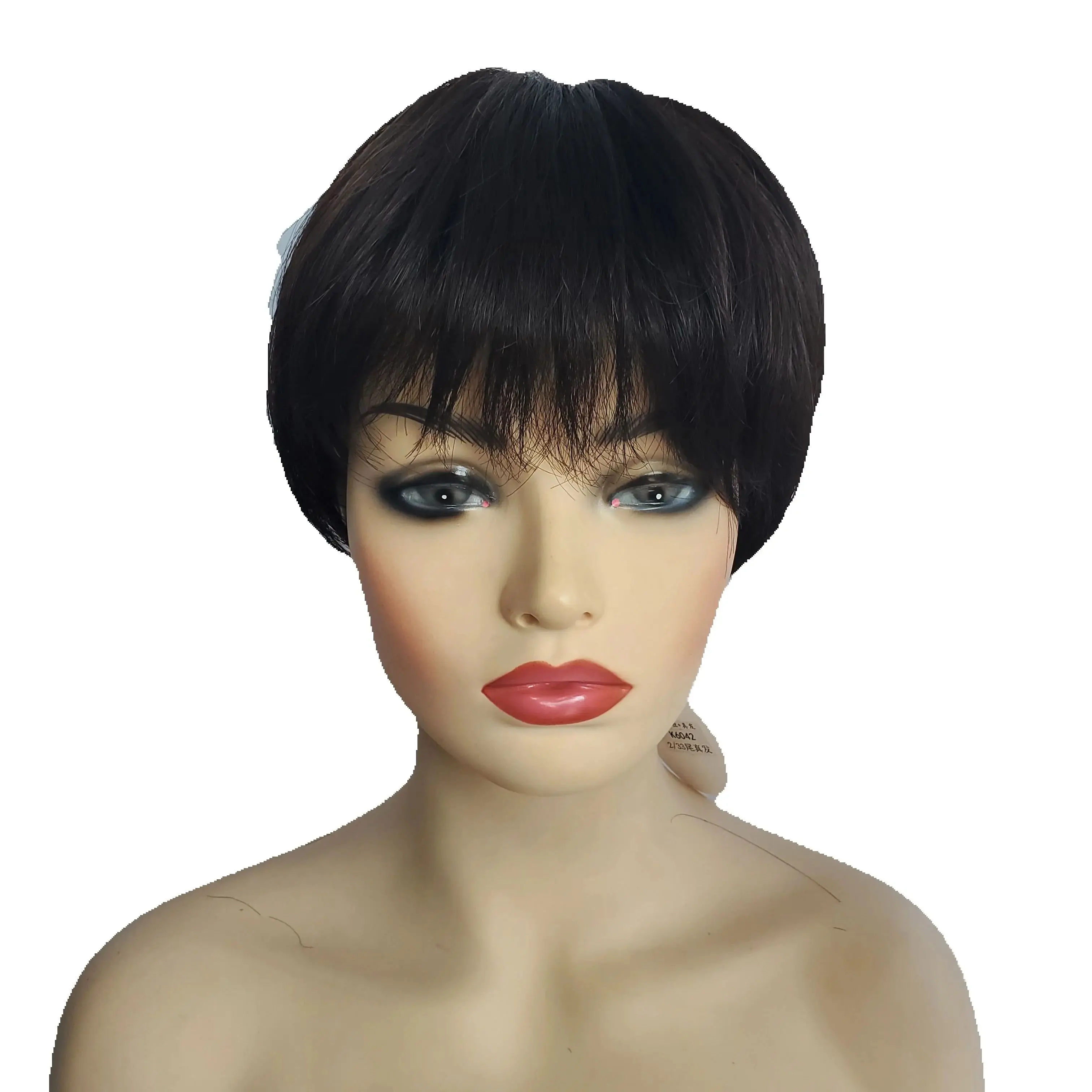 

Natural Looking Short Bob Wig Synthetic Straight with Bangs Women Daily Casual Wear Fashion Wig Heat Resistant Basic Cap 10 Inch
