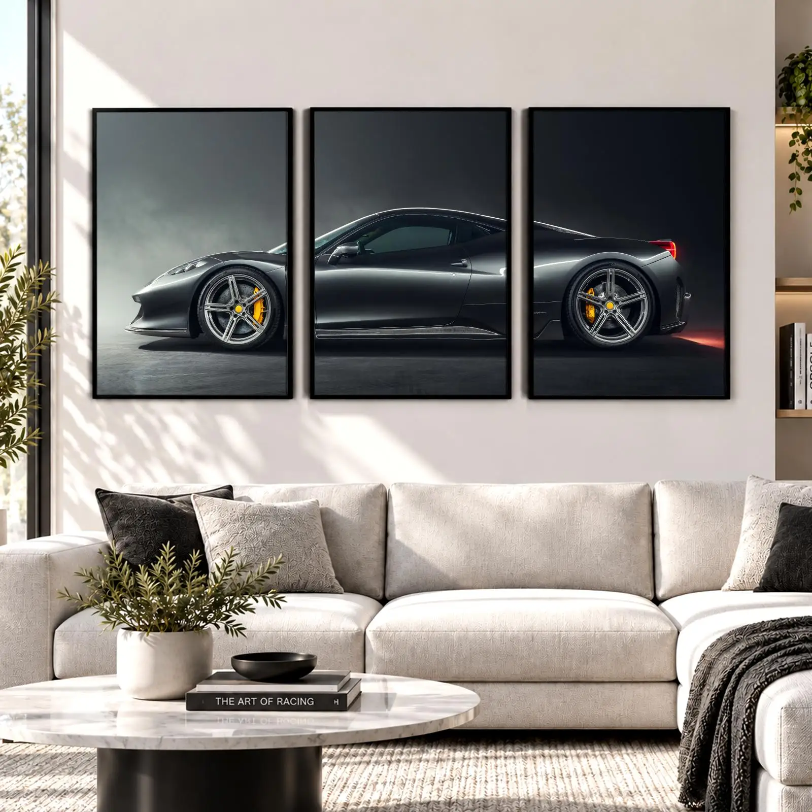 Aerodynamic Side Profile Painting Calligraphy Wall Art Canvas Poster Collection Prints for Bedroom Living Room Home Decoration